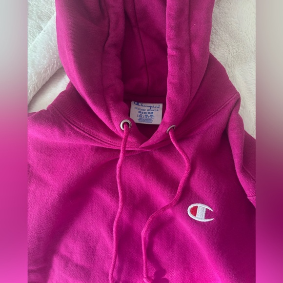Hot Pink Women’s Champion Reverse Weave Thick Hoodie - Picture 2 of 8